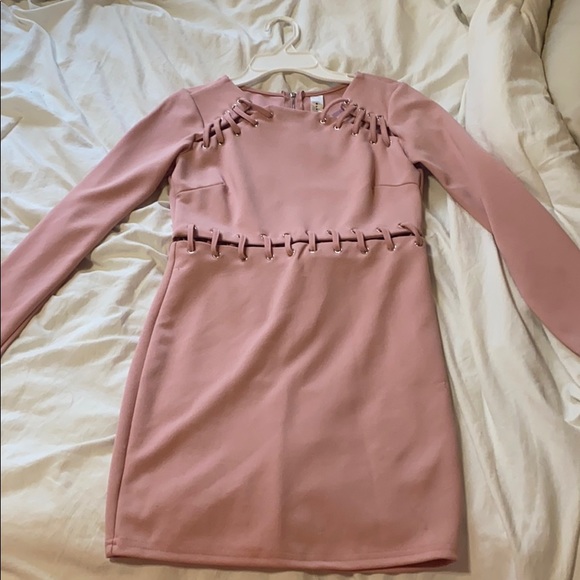 Pink longsleeve body con dress - Picture 1 of 2